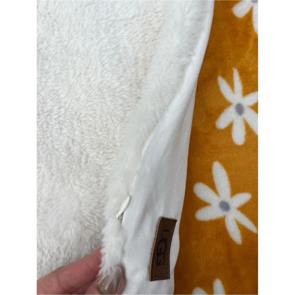 UGG Cream / White Fuax Fur Reversible Throw Pillow Cover